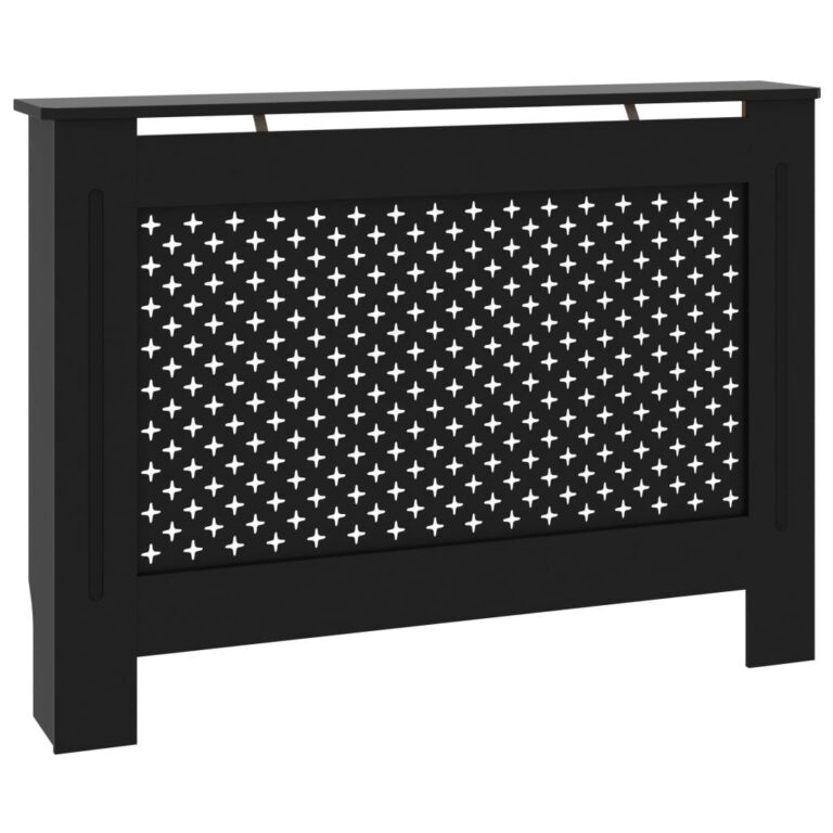 Radiatorskjuler 112x19x81,5 cm MDF sort romantisk
