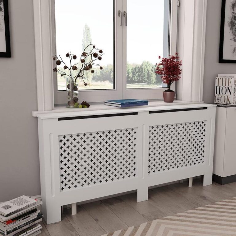 Radiator skjuler MDF 172x19x81,5 cm hvid dobbelt romantisk
