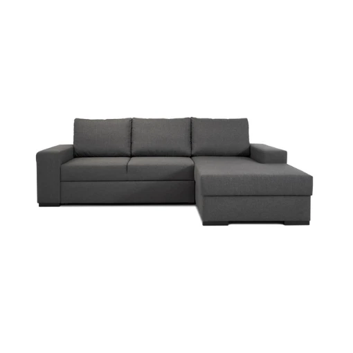 Sovesofa med chaiselong | Grå sovesofa med opbevaring